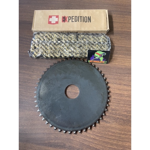 Gear Buta 520 mentahan Set Rantai Gold 520 130L gir mentahan trail 520 paket dengan rantai