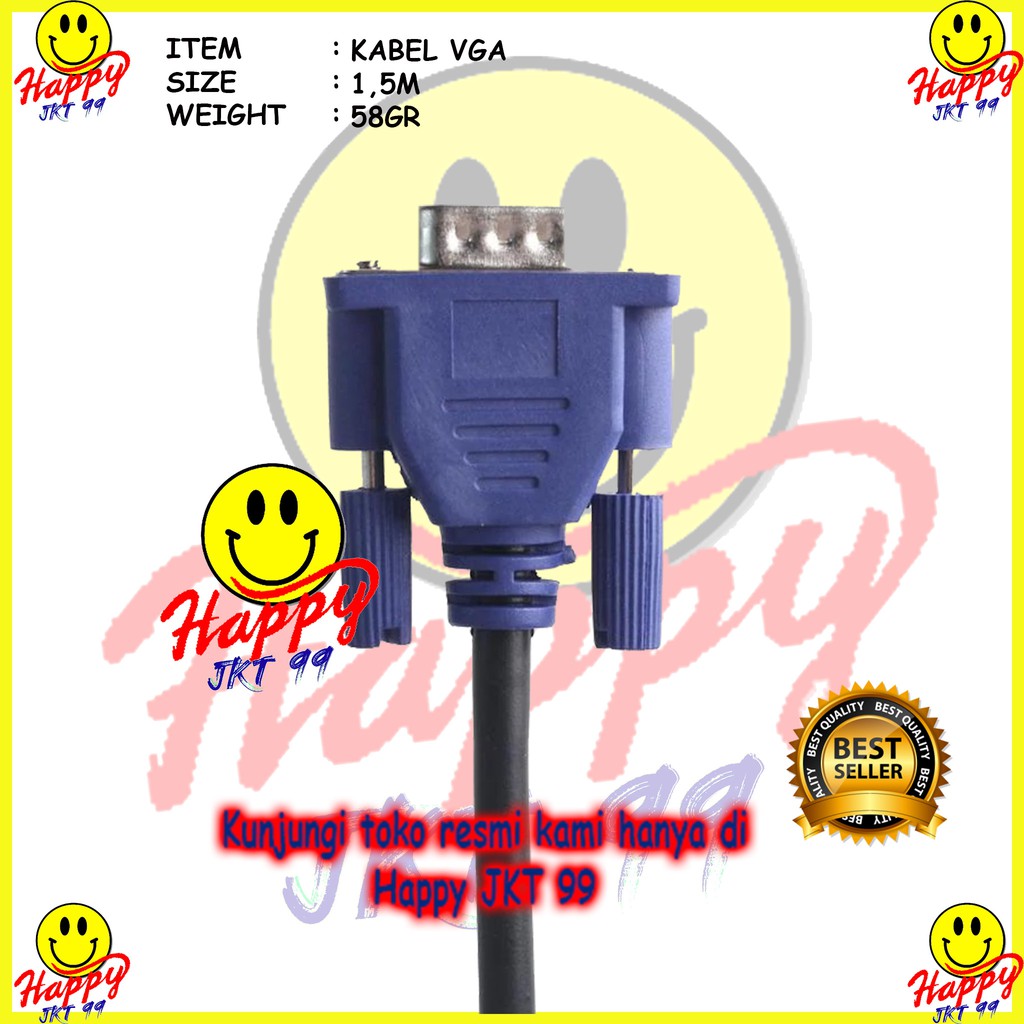 [ HAPPY JKT 99 ] KABEL VGA 1.5M 1,5M METER