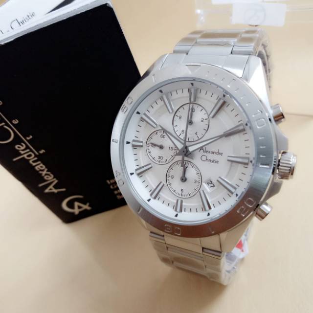 Alexandre Christie 6525 silver plat putih
