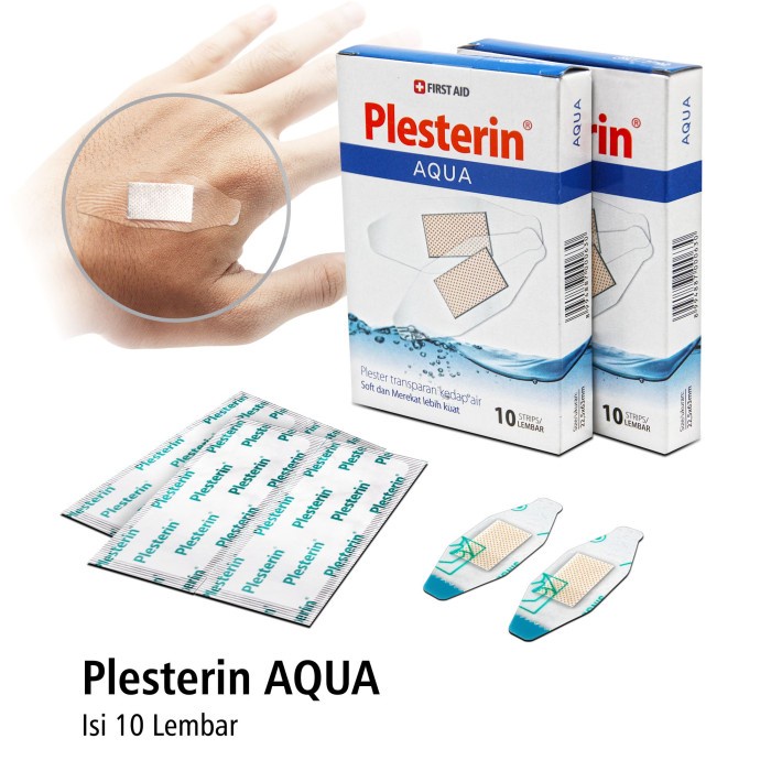 Plesterin Transparan Aqua Kedap Air box isi 10 Onemed OJB