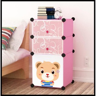 LEMARI PLASTIK BEDSIDE TABLE ANTI AIR RAK BUKU SUSUN 3 LEMARI PLASTIK BEDSIDE TABLE ANTI AIR RAK BUKU SUSUN 3