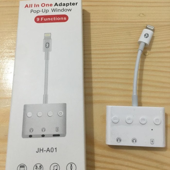 Splitter 3in1 JH-A01  Handsfree Dual Lightning + Jack 3.5mm Converter iphone 7 8 X XS sambungan audio