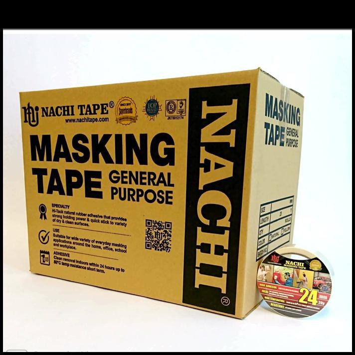 

(Dus) Nachi Masking Tape Lakban Kertas Cream 24 Mm X 20 Yard