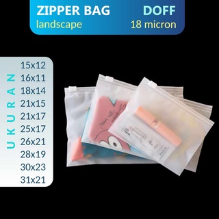 Zipper Bag Landscape Transparan Doff Organizer Bag Pouch Plastik Penyimpanan / Ziplock Murah - Kecil