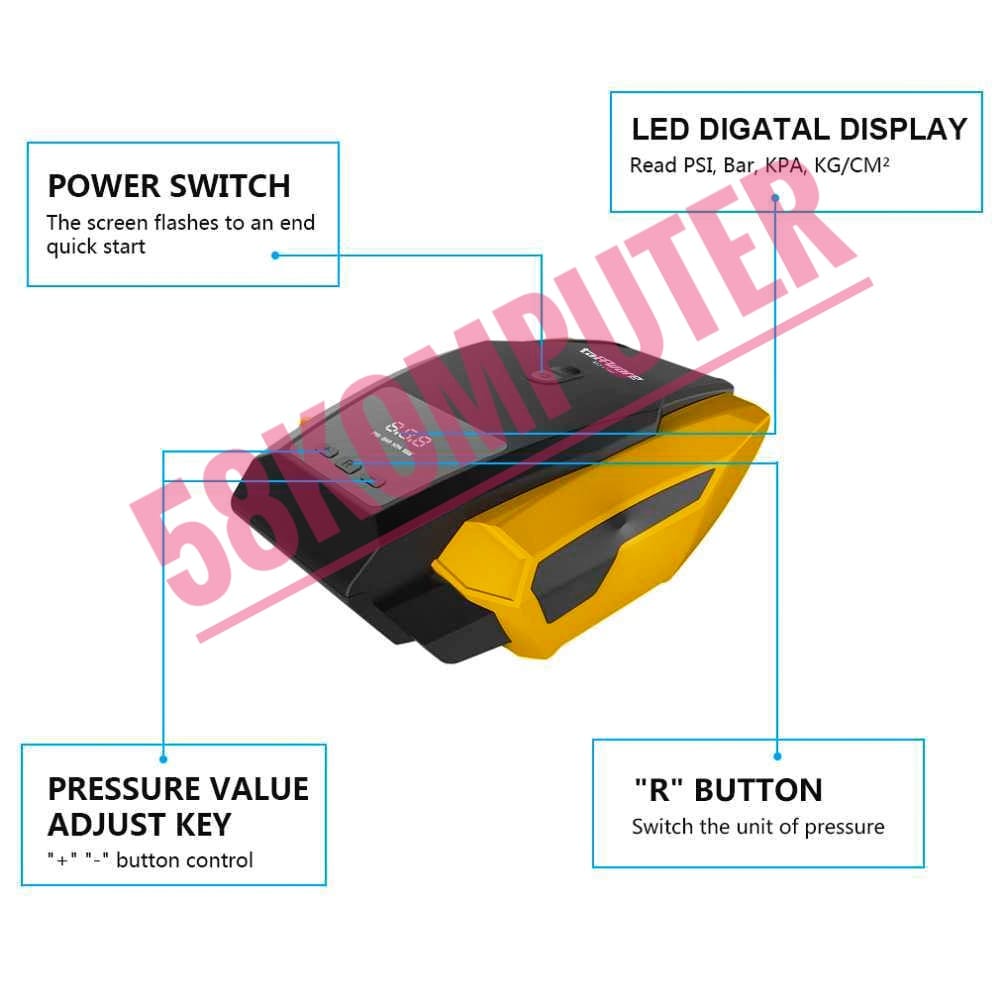 Pompa Ban Motor Elektrik Pompa Mobil 150psi LCD Display portable