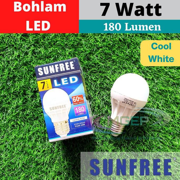 SUNFREE LAMPU LED BULB 7 WATT PUTIH BOHLAM LED SUPER