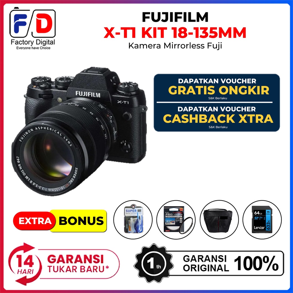 Kamera Fujifilm X-T1 Fuji XT1 Kit 18-135mm Mirrorless Camera