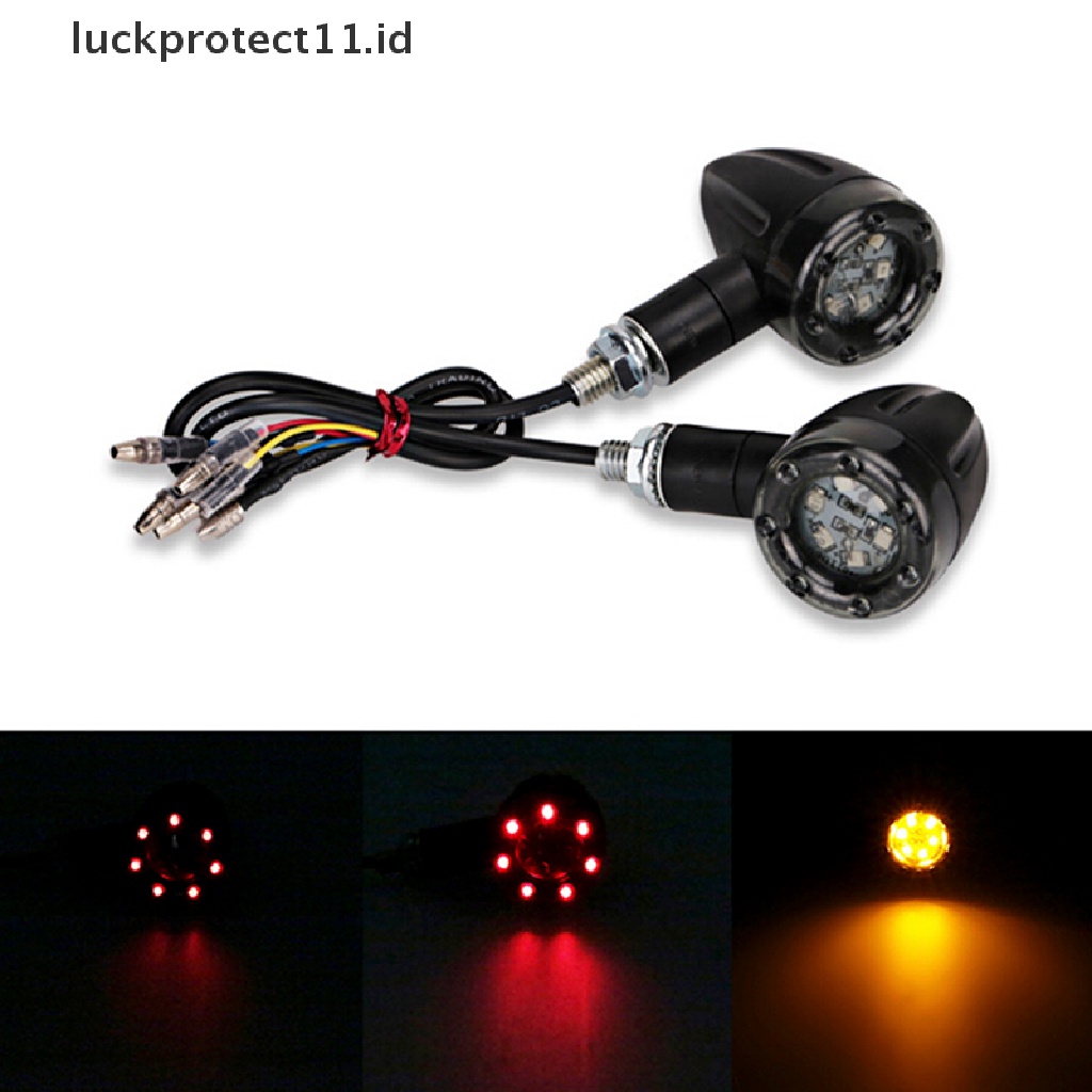 &lt; Luckprotect11.Id &gt; Lampu Sein Motor Amber+Red Led Sein