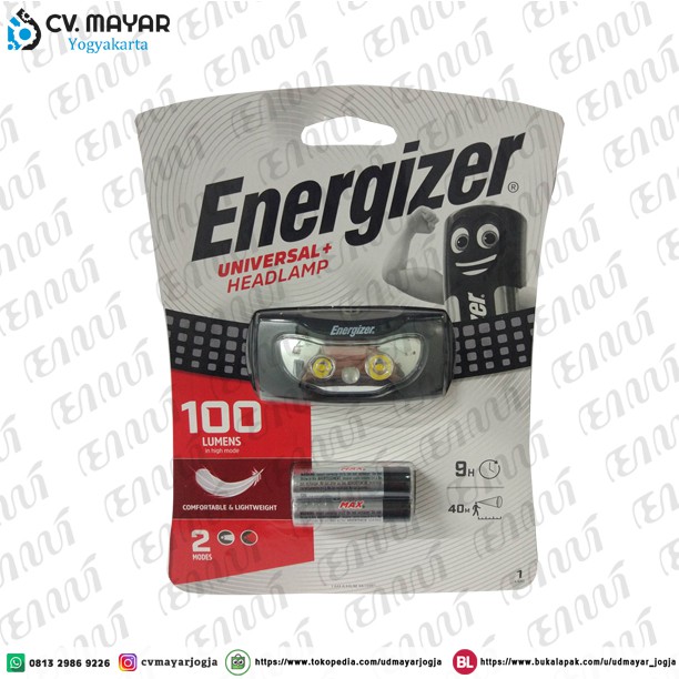 Energizer 3 LED HDCU22 Headlight Headlamp Senter Kepala