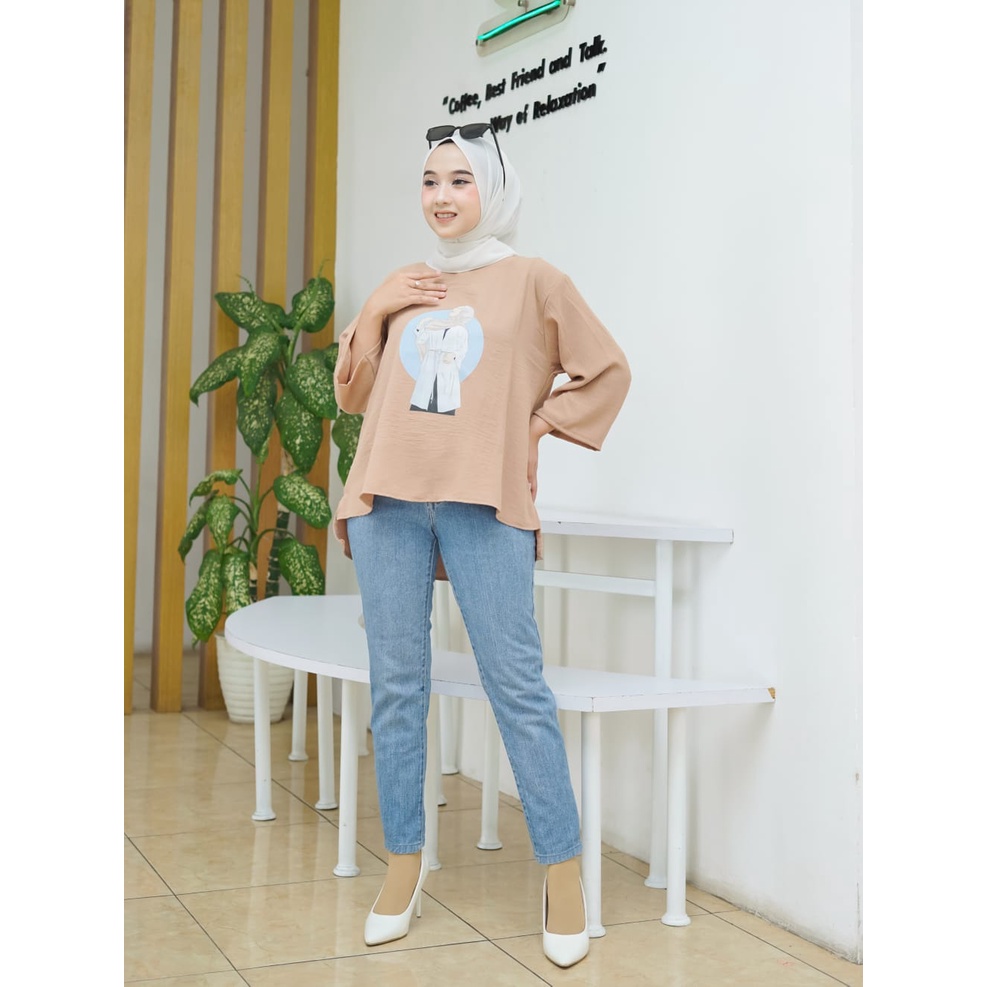 KAOS VIRAL WANITA OVERSIZE // KARAKTER POLOS SIKU TUMBLR TEE // BAJU KEKINIAN TERBARU // ATASAN VIRAL WANITA // LENGAN 7/8 // COMBED PREMIUM // TERMURAH TERLARIS