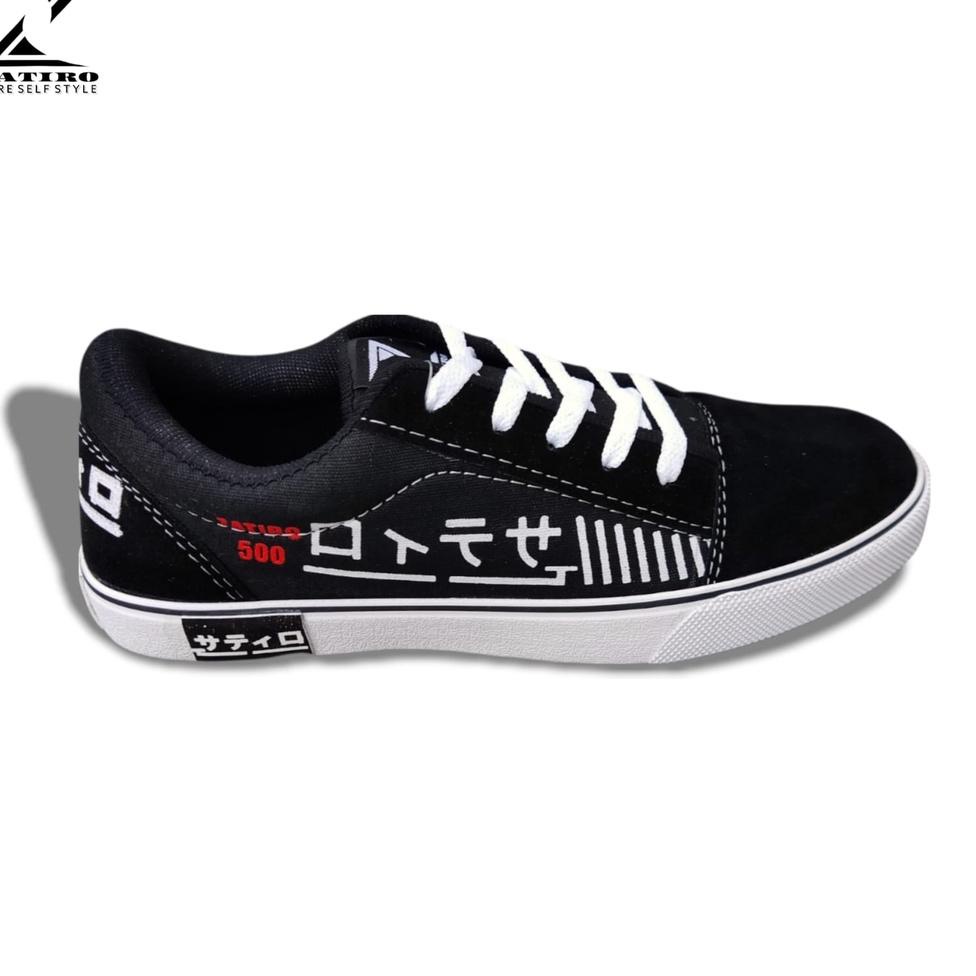 Sepatu Casual Sneakers Zatiro Skool Black White Ztr Japan Motif Putih ZatiroPSS Sebelas Low [KOK. 50