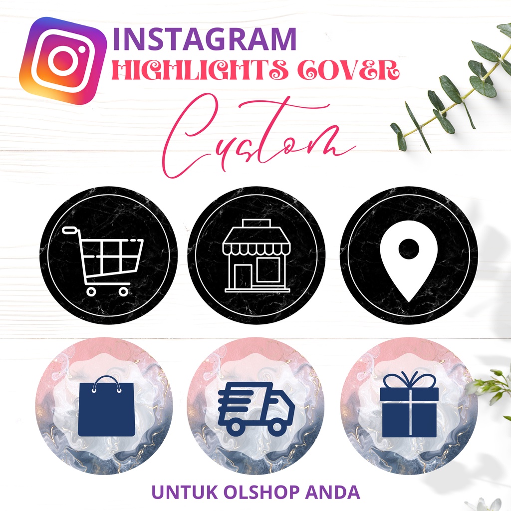 CUSTOM HIGHLIGHT DESIGN INSTAGRAM -  INSTAGRAM HIGHLIGHT COVER DESIGN