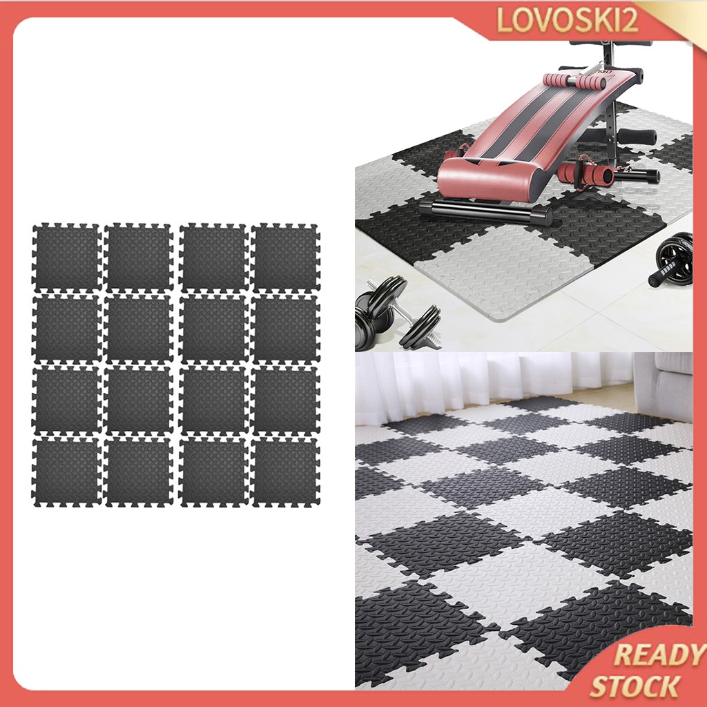 Lovoski2 16pcs Soft Exercise Floor Mat Fitness Foam Mats Tiles Puzzle Rug Pad Gym 30x30cm Shopee Indonesia