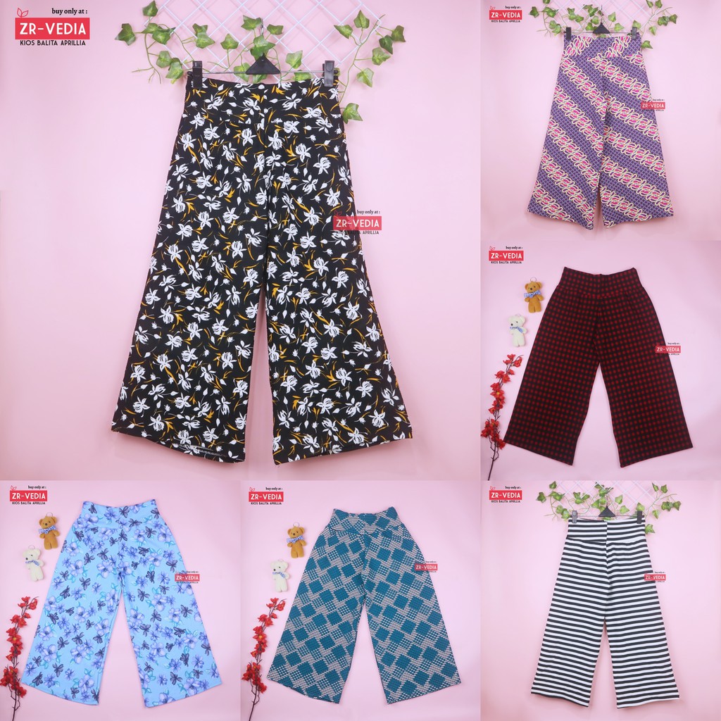 [MOTIF] Kulot Sasa 7-12 tahun / Celana Panjang 7/8 Cullotes Pants Adem Bawahan Harian Anak Perempuan Cewek