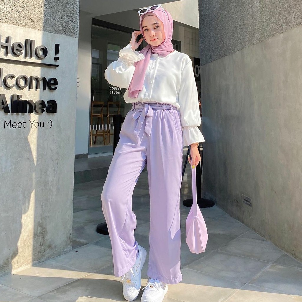 lilac hijab outfit