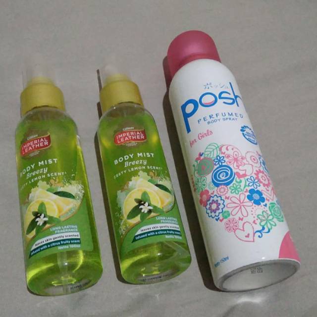 Parfum Posh blaze pink dan Body mist imperial leather breezy