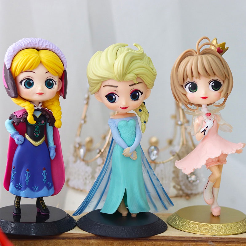 Boneka Action, Figure Kartun Princess, Lucu 4 Desain, Untuk Dekorasi Topper Kue