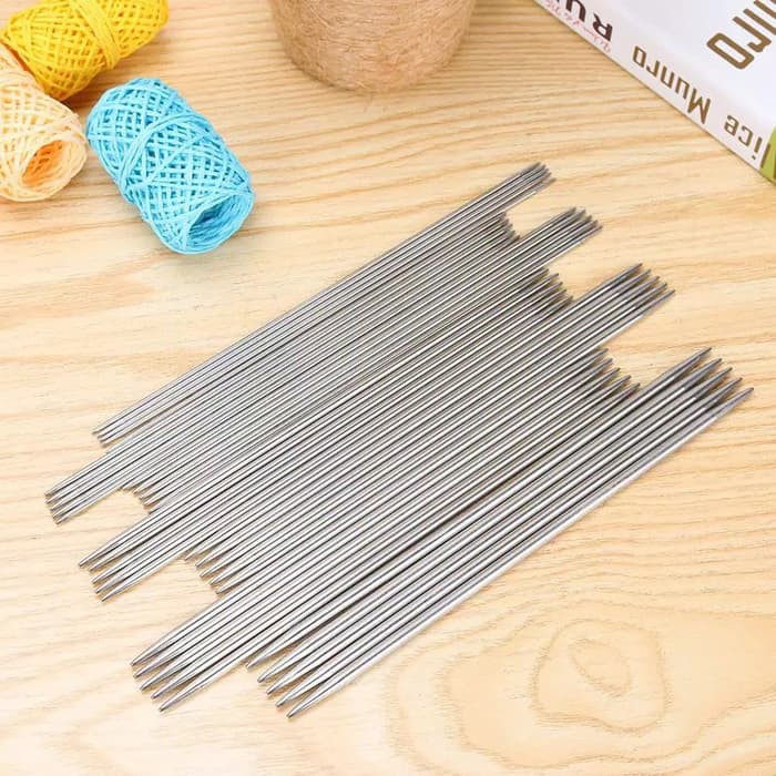 SET JARUM RAJUT KNITTING DPN STAINLESS STEEL 35PC SET ALAT RAJUT 20CM