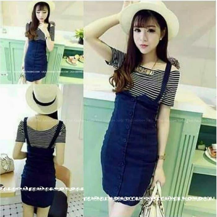 Terlaris Setelan Set Jolanda JEANS VE wanita jeans biru dongker