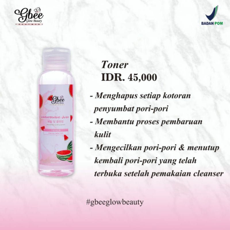 PROMO TONER GBEE GLOW BEAUTY