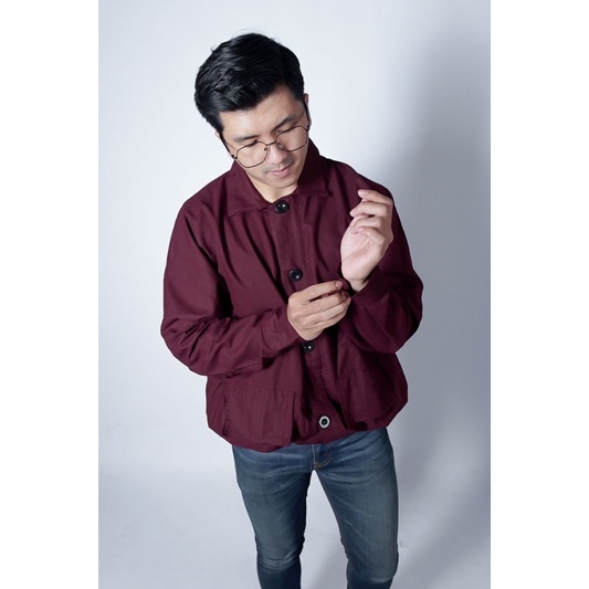 Jaket bomber cowok linen