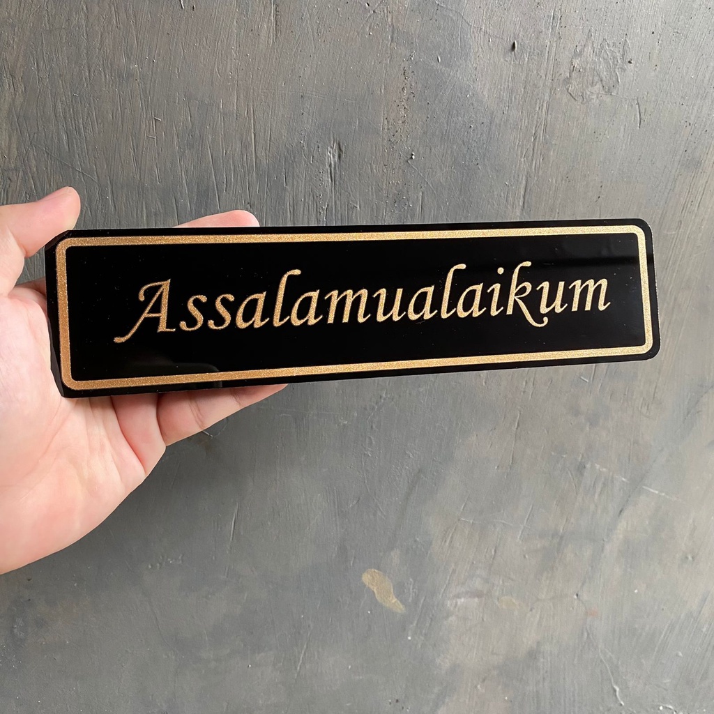 Hiasan Pintu Rumah Assalamualaikum / Sign acrylic ucapan salam