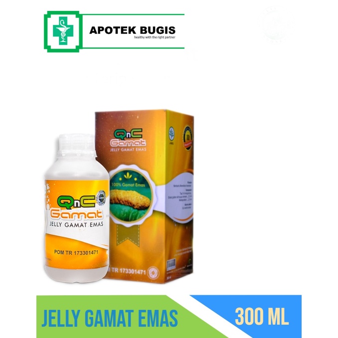 QnC Jelly Gamat Emas Asli 100% Original Dari Ekstrak Teripang Emas Pilihan - 300ml