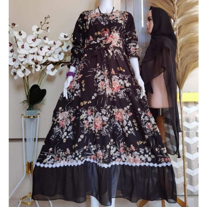 (BISA COD)GAMIS SET HIJAB MONALISA RENDA/SYAR'I CERUTY DOBEL 2LAYER/BUSUI/REALPICT/TERLARIS/TERMURAH-5