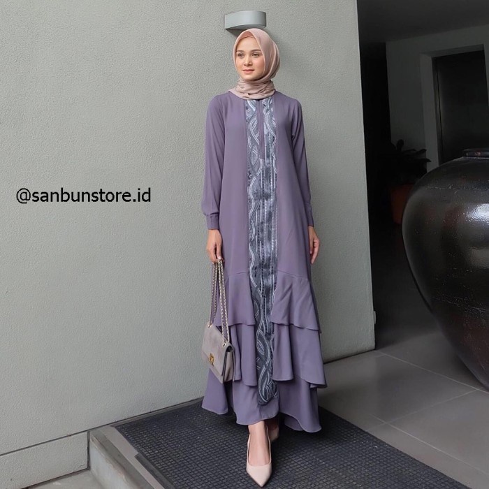 Baju Gamis Syari Wanita Terbaru Ranai Maxy Dress Termurah - Blue