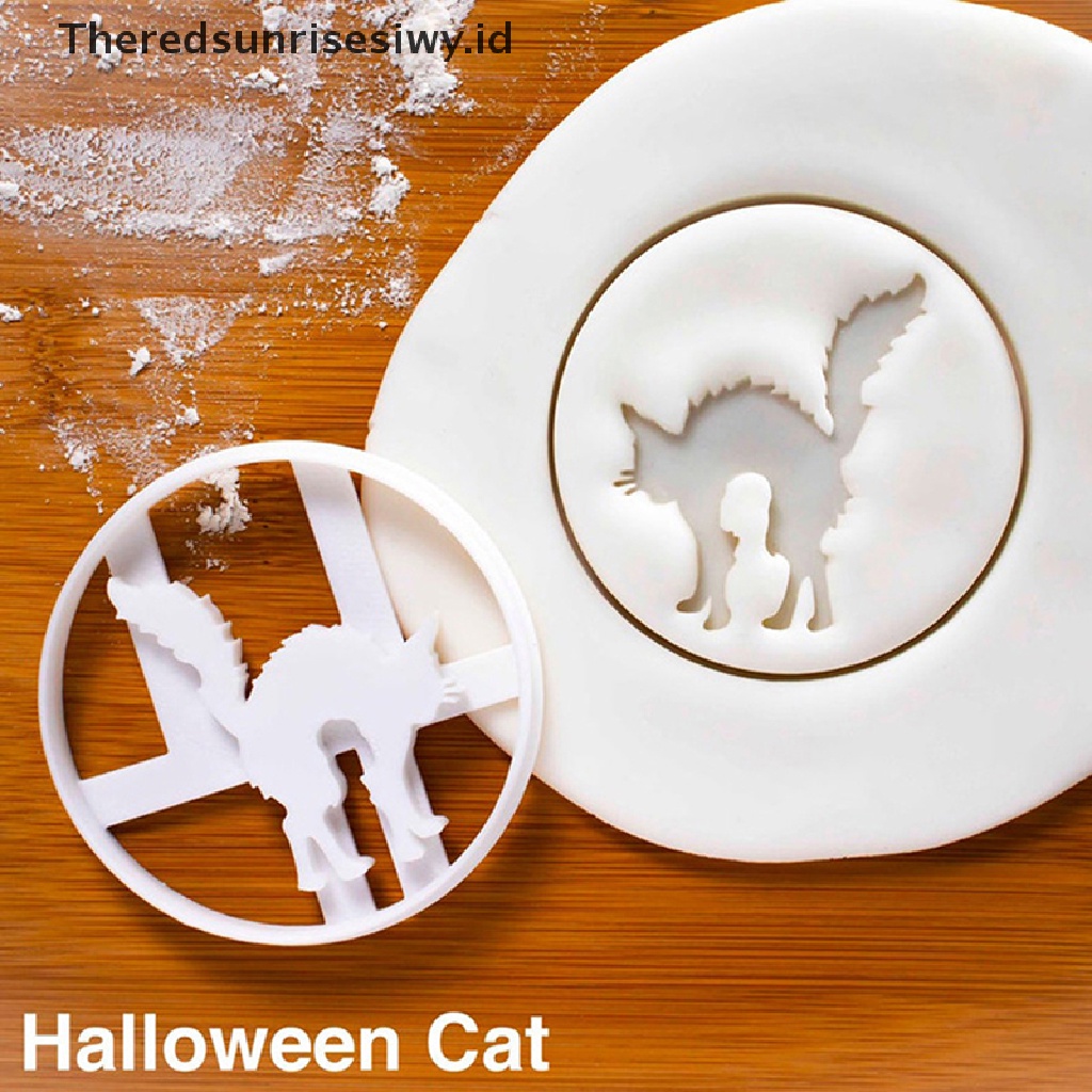 # Alat Rumah Tangga # 1 / 3Pcs Cetakan Pemotong Adonan Kue Desain Pumpkin Witch Black Cat Untuk Halloween