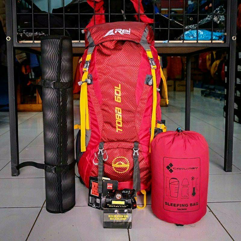 Paket Tas Gunung AREI TOBA 60 LITER  / Tas Carrier Rei Toba 60L / Arei Toba 60L / rei Toba 60L