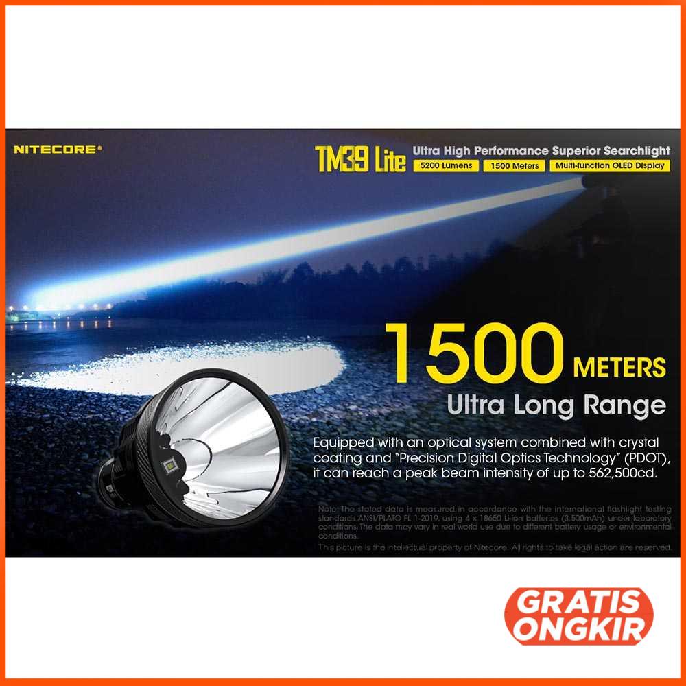 NITECORE TM39 Lite Senter LED Luminus SBT-90 Gen2 5200 Lumens