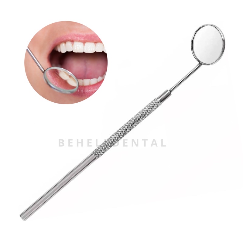 Kaca Mulut Gigi Ss alat kedokteran Stainless Steel Anti karat - Behel dental ortho mirror . Cermin Gigi untuk Melihat karang Gigi atau Behel di dalam Mulut