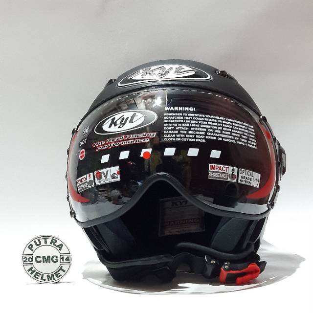 HELM KYT ELSICO BLACK DOF HITAM DOF-2