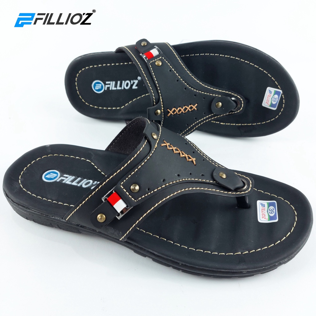 Fillioz JAMES Sandal Pria Kulit Original Model Japit Antislip Terbaru