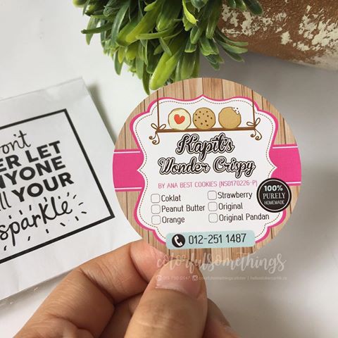 

Label Sticker Makanan , sticker Kue , Label Kue custom , sticker kripik free desain