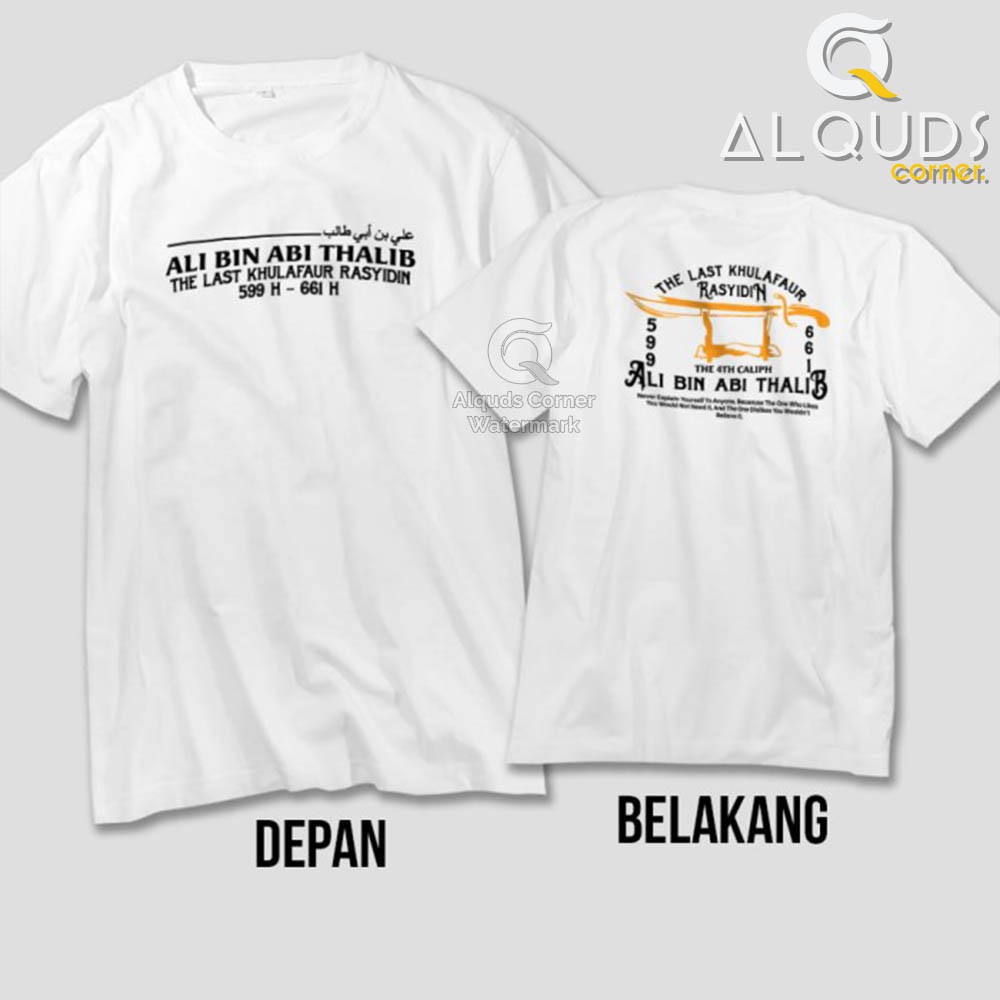 Kaos Dakwah Islami Khalifah ALI BIN ABI THALIB Last Khulafaur Rasyidin / Baju Santri Muslim / 8512-2