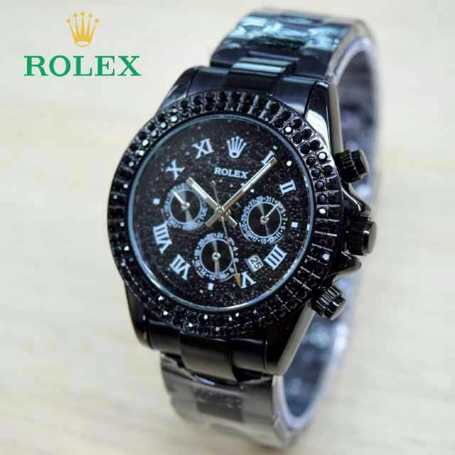 Jam Tangan Rolex Wanita Black dan Silver