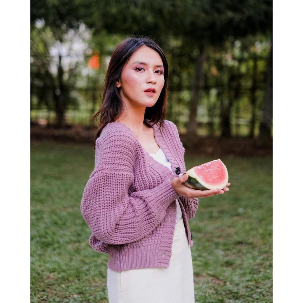 Nakara Balona/Baloni 3GATE Cardigan RAjut | LILAC LONG SLEEVE KNIT