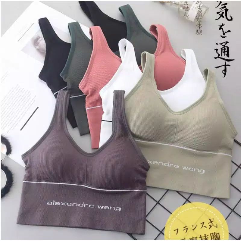 BRGUNIK Sport Bra Gym Bra Olahraga Push Up Wanita Tanpa Kawat Sexy Import B054