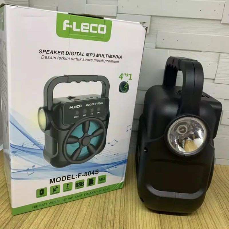 Speaker MP3 Portable Fleco Bluetooth F-804S Free Mic