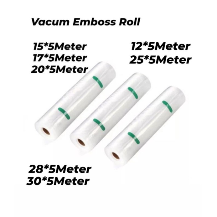 Plastik Vacuum Roll Embos Bertekstur 5Meter Vacum Makanan Baju 20 EMBOSS embos vacum ukuran 17 15 20 25 30 x 5 meterPLASTIK VACUUM / VACUM BAG EMBOSSED EMBOSS EMBOS / PLASTIK 12 x 5 28 x 5