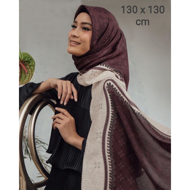 SALE HIJAB / ANGGIEE PURPLE SYARI / COD / KERUDUNG VOAL MOTIF / SEGI EMPAT SYARI / JILBAB TERBARU / 