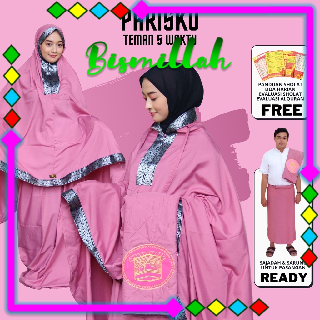 PARISKU Mukena travel dewasa katun polos mukenah mewah model mukena terbaru sarung sajadah 2020