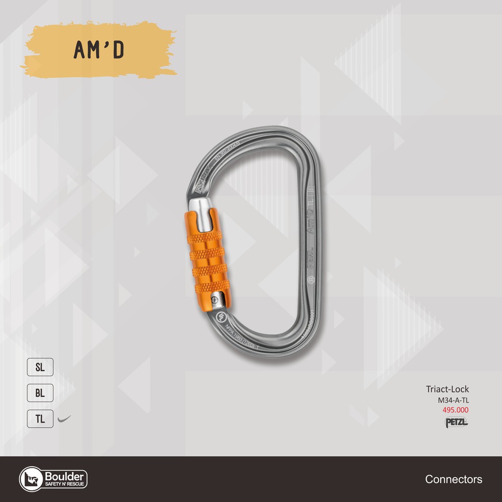 PETZL AMD TRIACT LOCK CARABINER