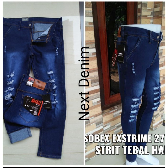 Celana jeans ripped/celana skinny sobek/CELANA JEANS PANJANG PRIA