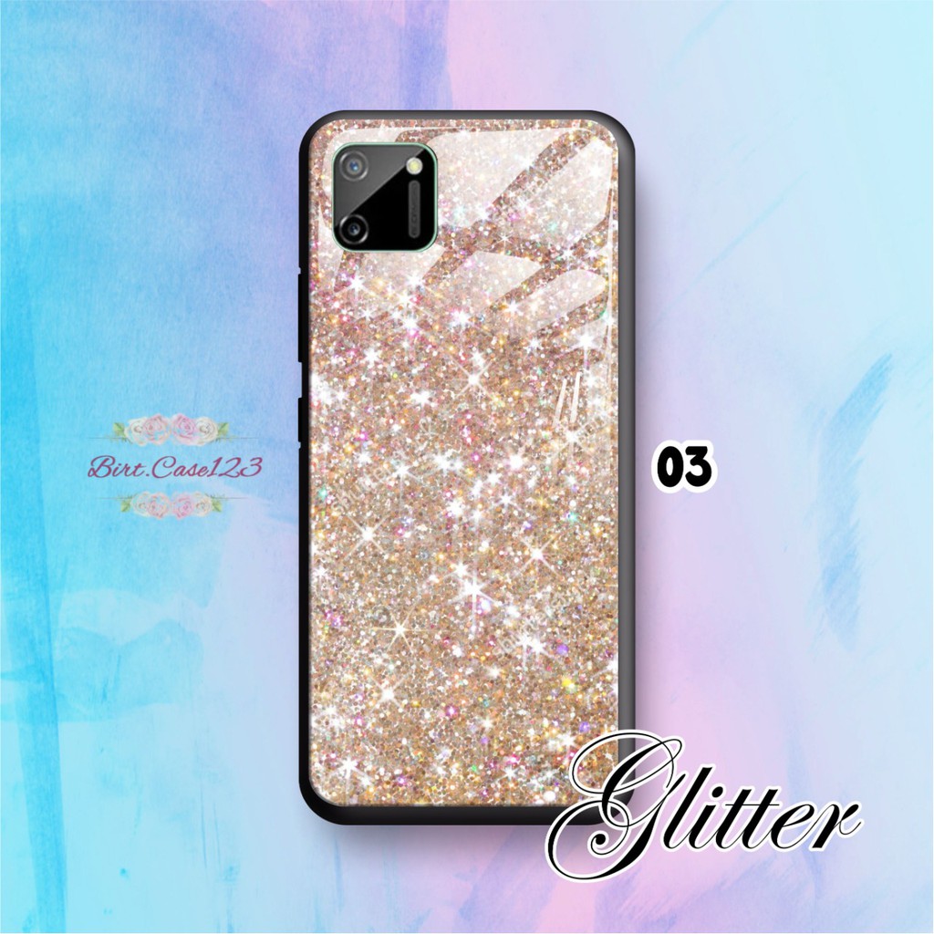 Softcase back case glass kaca GLITTER Realme 2 3 5 5i 5s 6 7 7i Q U1 X X2 BC2335