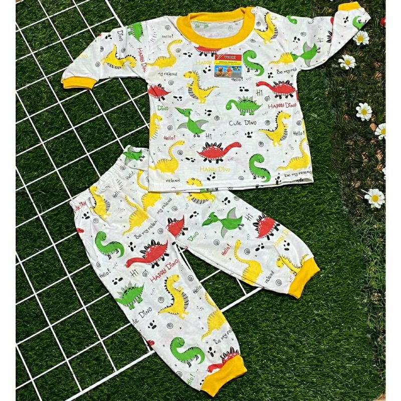 BAJU Bayi - SETELAN BAJU BAYI - SET BAJU DINO KANCING