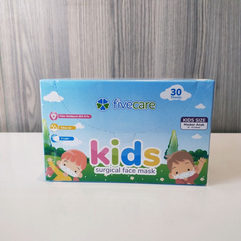 Masker Anak Fivecare 3ply Kids Surgical Face Mask