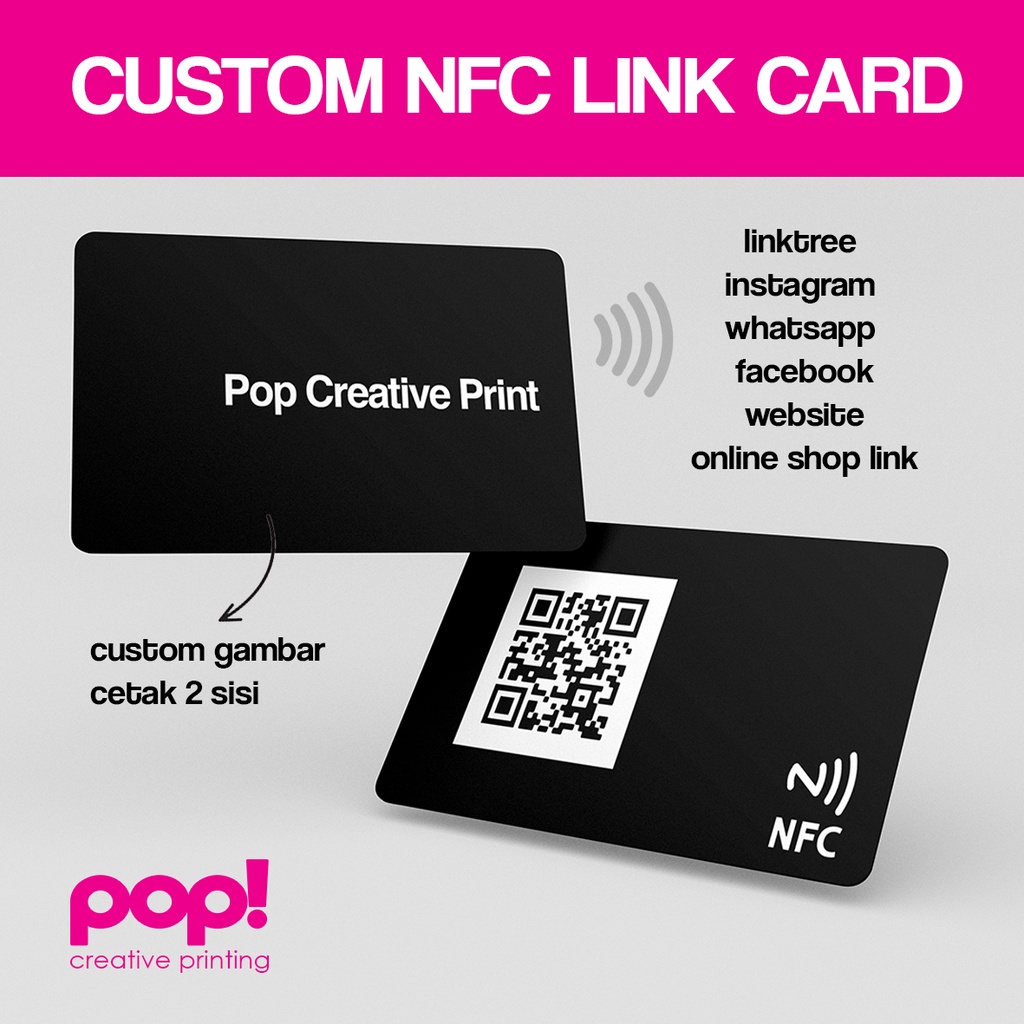 Kartu NFC Kartu Nama Pintar Smart Card Custom Link Business Card